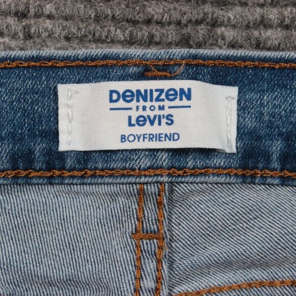 Denizen from Levi’s Jeans Womens 16 W33 L25 Blue Boyfriend Distressed Cuffed - Picture 11 of 12